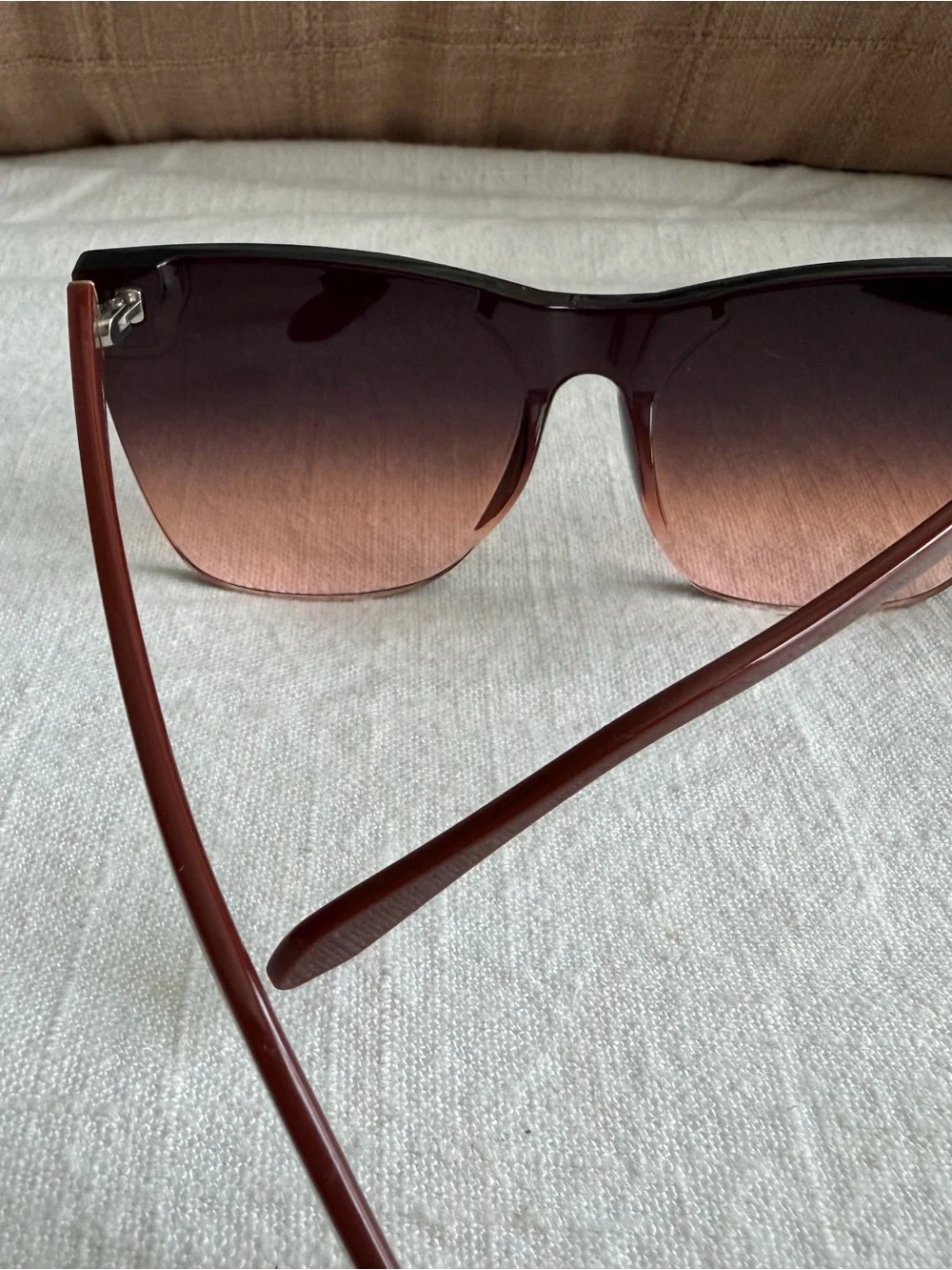 Quay Australia Burgundy Cat-Eye Sunglasses with Gradient Lenses